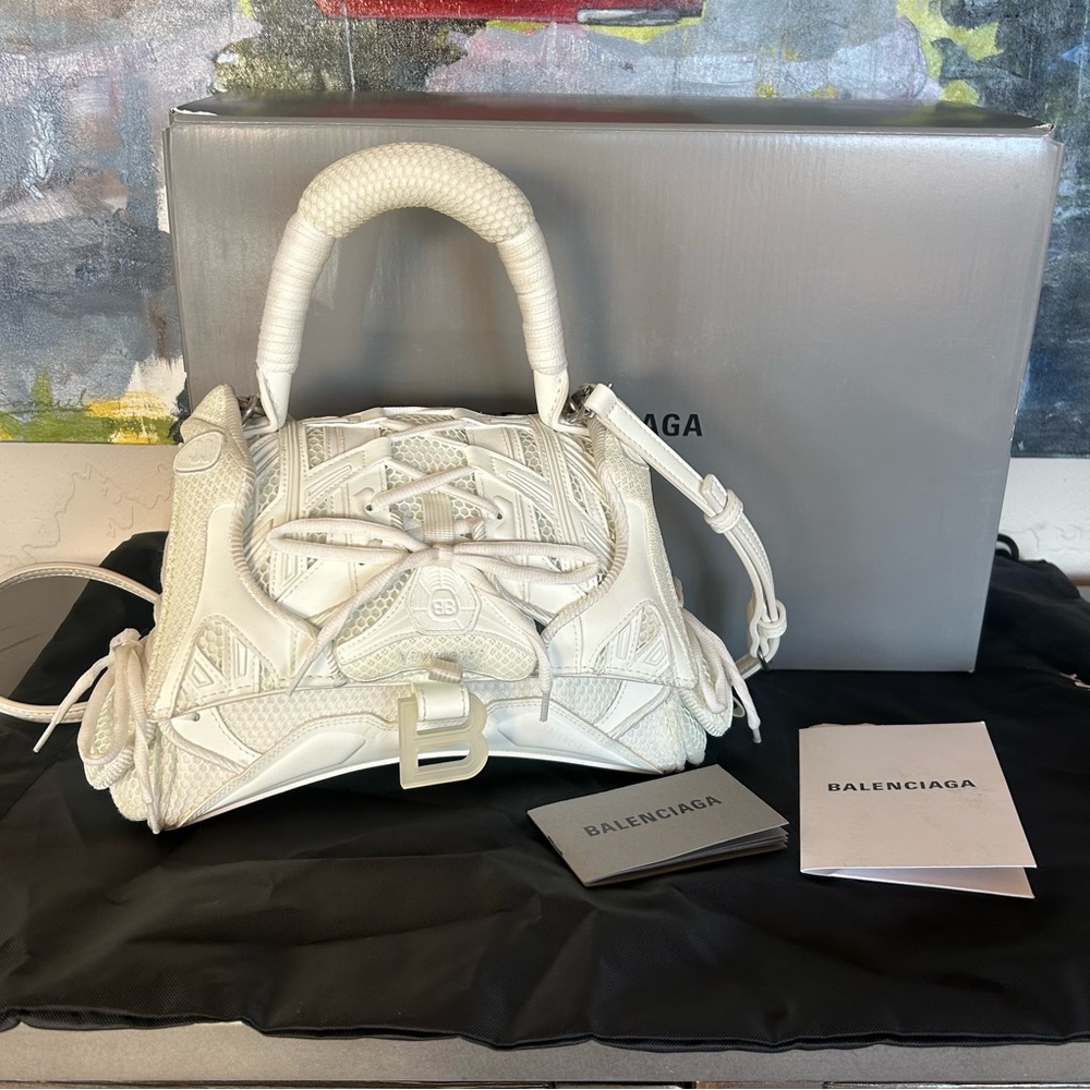 Balenciaga Authentic Small Sneakerhead Top
Handle Bag White Glow In The Dark